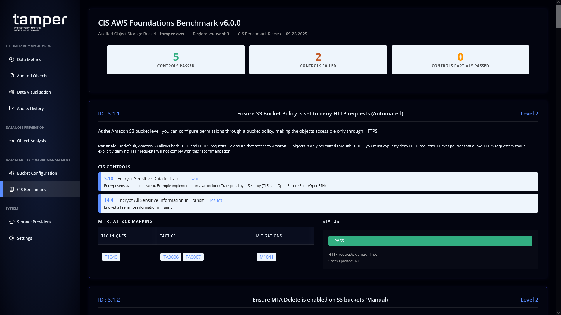 tamper dashboard